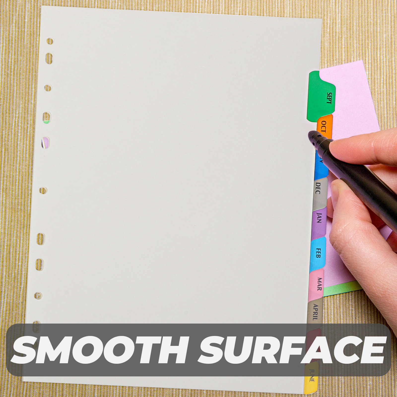 Index Tab Divider - 12매 바인더 디바이더 탭, 탈부착 가능한