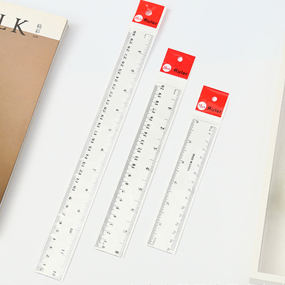 Ruler Set Transparent - 6/8/12 인치 직선 자 1PC 투명