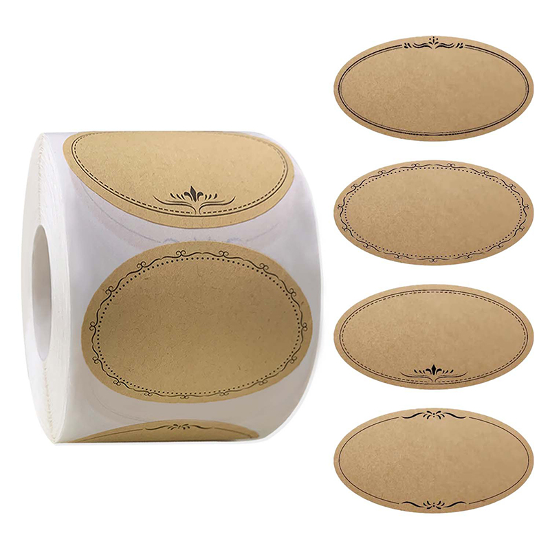 Sticker Label Roll - 250개 스티커/롤 2.5*1.4인치 크라프트지 가정용 주방