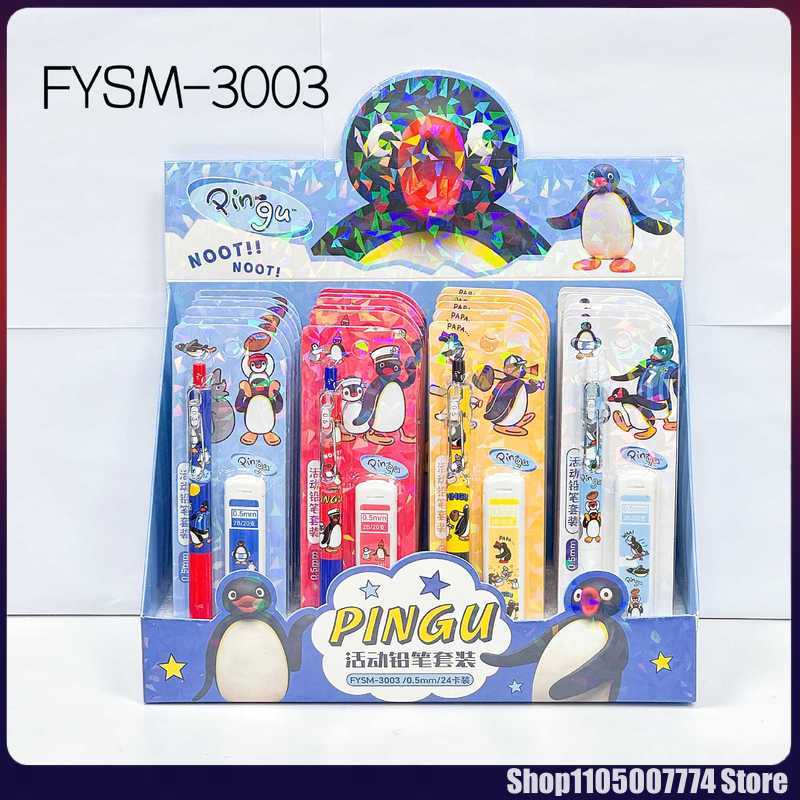 Stationery Supplier - 4/24pcs Kawaii Pingu 기계식 연필 세트
