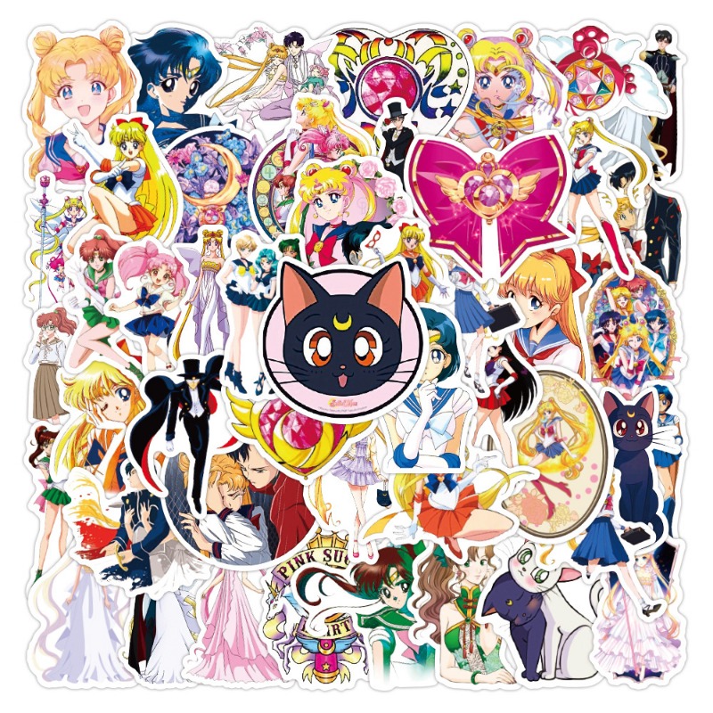Memo Pad Sticky - 50pcs 선원 문 카와이 스티커 만화