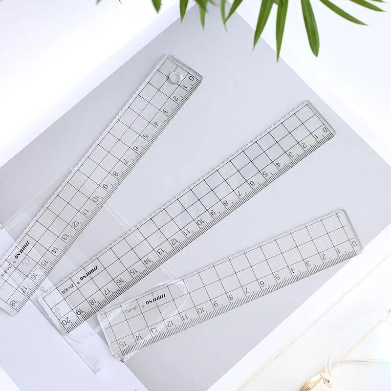 Ruler Set Transparent - 1Pcs Simple15cm 18cm 20cm 투명 단순
