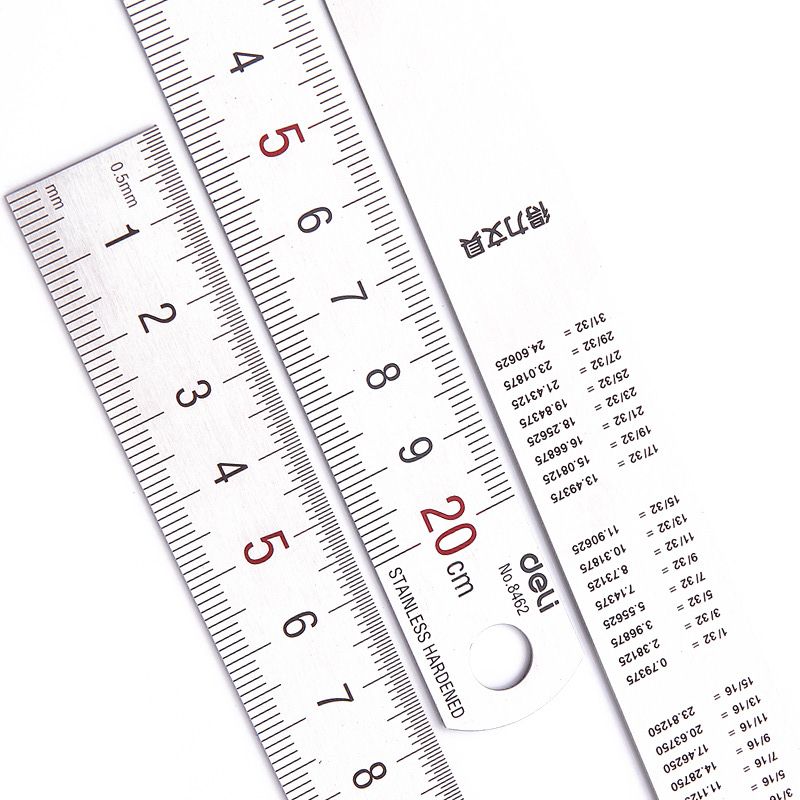 델리 20cm 스테인레스 스틸 금속 직선 눈금자 MM  - Stationery Office Supply Store 리뷰 및 가격
