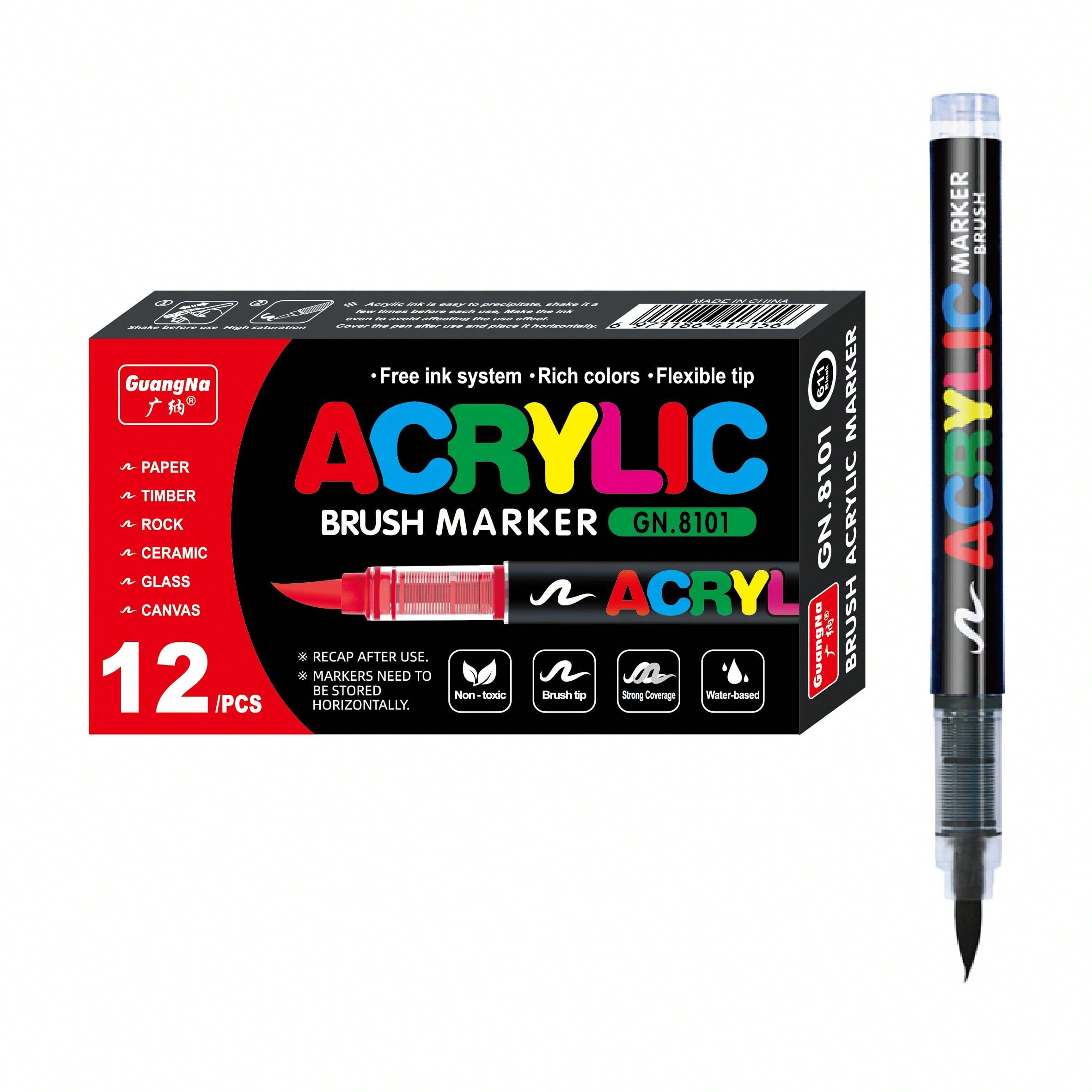 12개 블랙/화이트 프리미엄 소프트 팁 아크릴 마커 세 - Whiteboard Marker Set 리뷰 및 가격