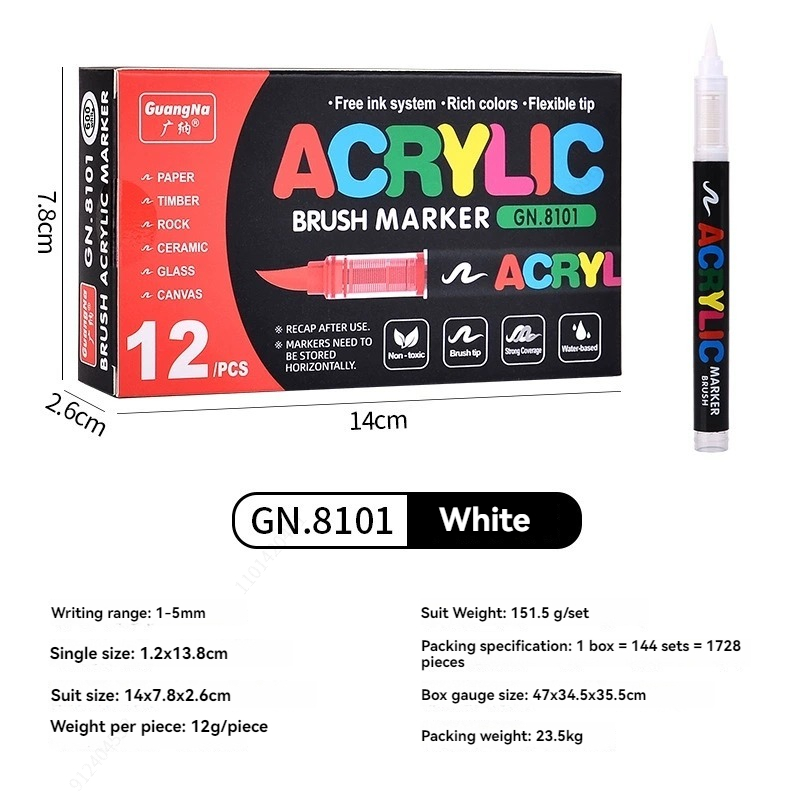 12개 블랙/화이트 프리미엄 소프트 팁 아크릴 마커 세 - Whiteboard Marker Set 리뷰 및 가격