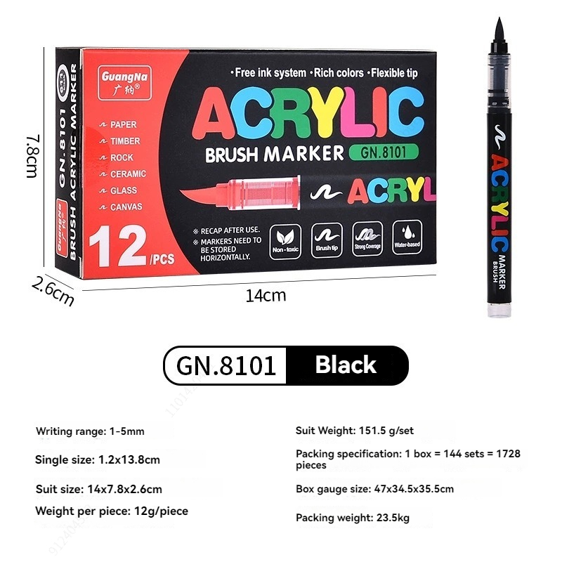 12개 블랙/화이트 프리미엄 소프트 팁 아크릴 마커 세 - Whiteboard Marker Set 리뷰 및 가격