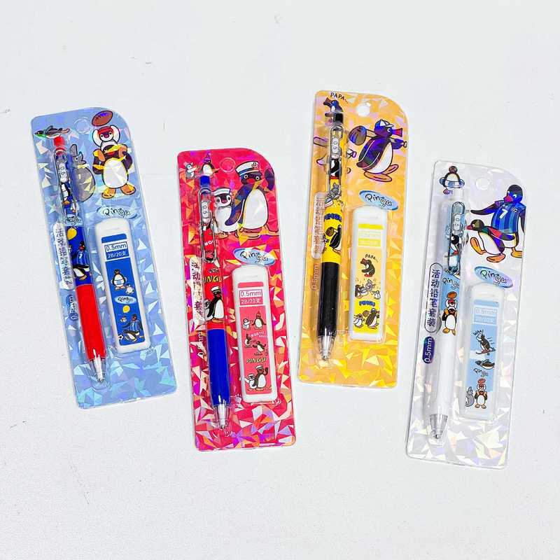 4/24pcs Kawaii Pingu 기계식 연필 세트 - Stationery Supplier 리뷰 및 가격
