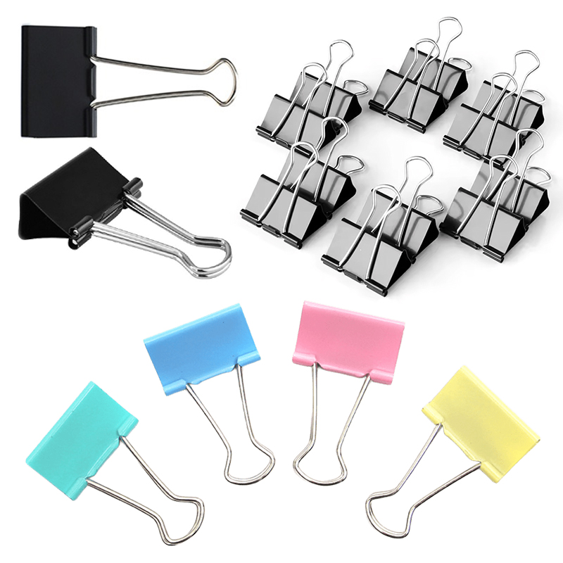 10PCS 25mm 크기 금속 바인더 클립 블랙 다채로 - Office Stationery And Supply 리뷰 및 가격