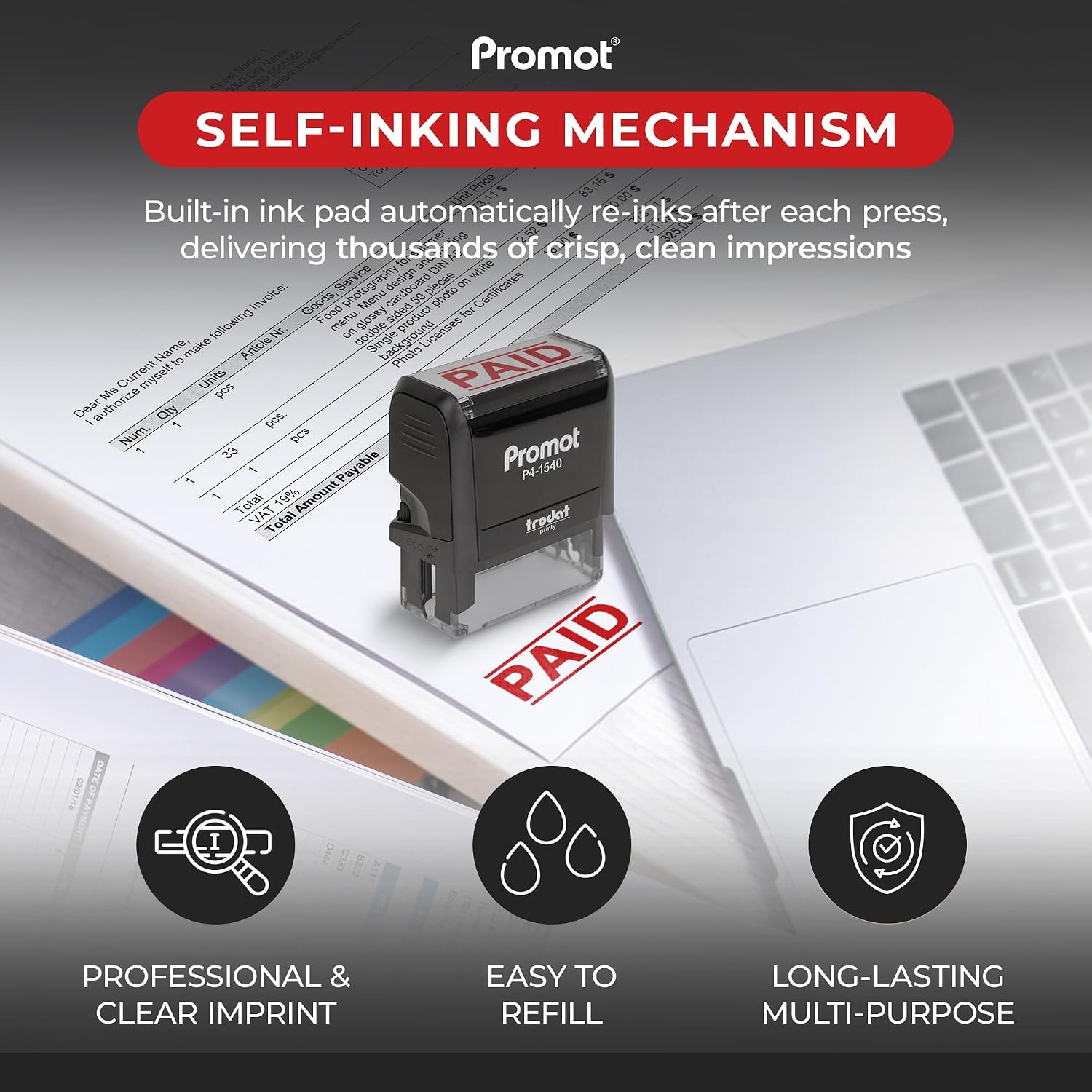자동잉크 스탬프 빨간색 리필 가능 사무용 스탬프 빠른  - Self Inking Stamp 리뷰 및 가격