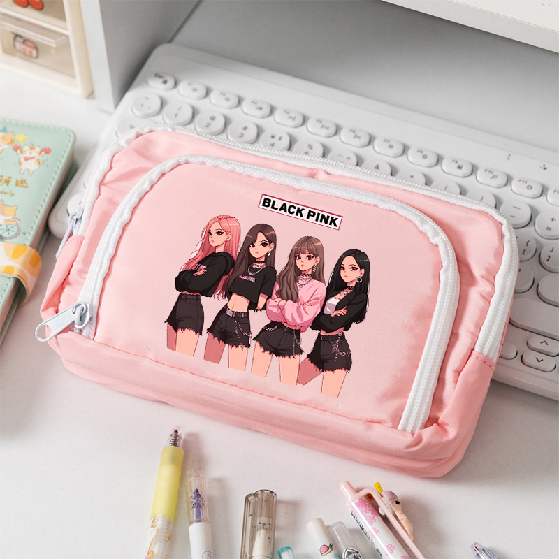 블랙핑크 대용량 캔버스 연필 케이스 학생용 Kpop B - Stationery Supplier 리뷰 및 가격