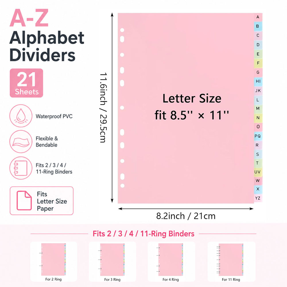 21매 A-Z 알파벳 바인더 디바이더, 방수 PVC 인 - Index Tab Divider 리뷰 및 가격