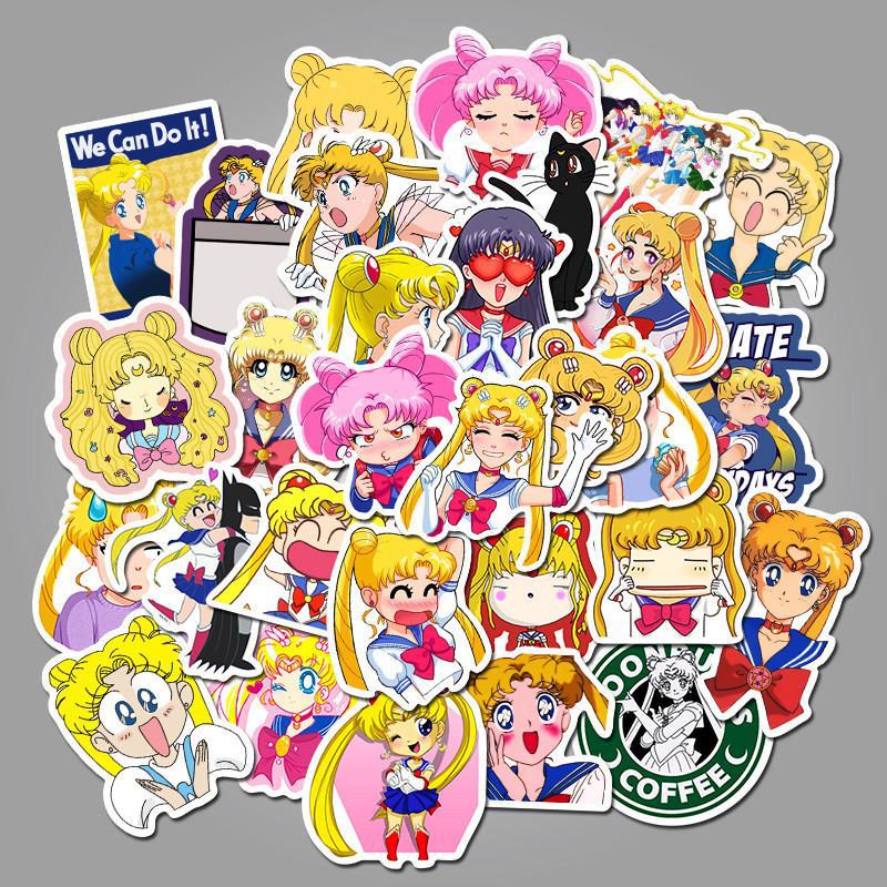50pcs 선원 문 카와이 스티커 만화 애니메이션 파생 - Memo Pad Sticky 리뷰 및 가격