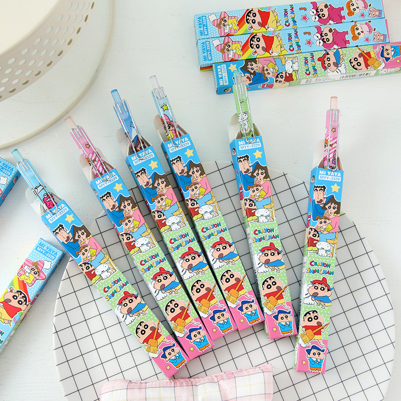6Pcs 만화 크레용 신짱 젤 펜 절묘한 블라인드 박스 - Stationery Supplier 리뷰 및 가격